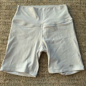 Alo Yoga white Biker Shorts